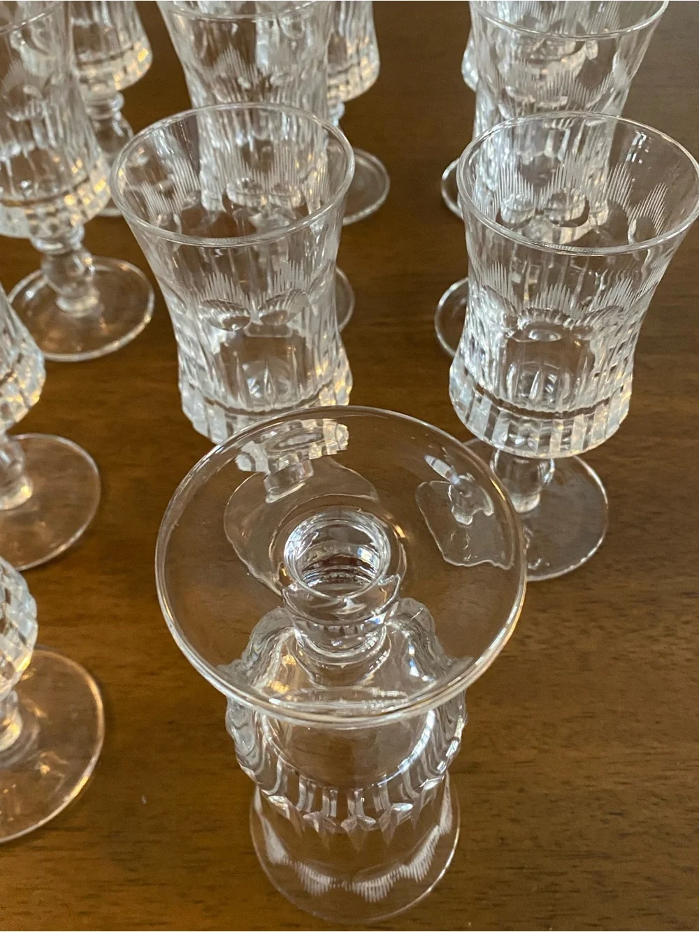 Vintage Cut Goblet Glasses - Clear Stemware from Italy